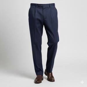 Sea Barrier Italian Brand Men's Pants Pleated Navy S/B 58 (US 45) Pleated.